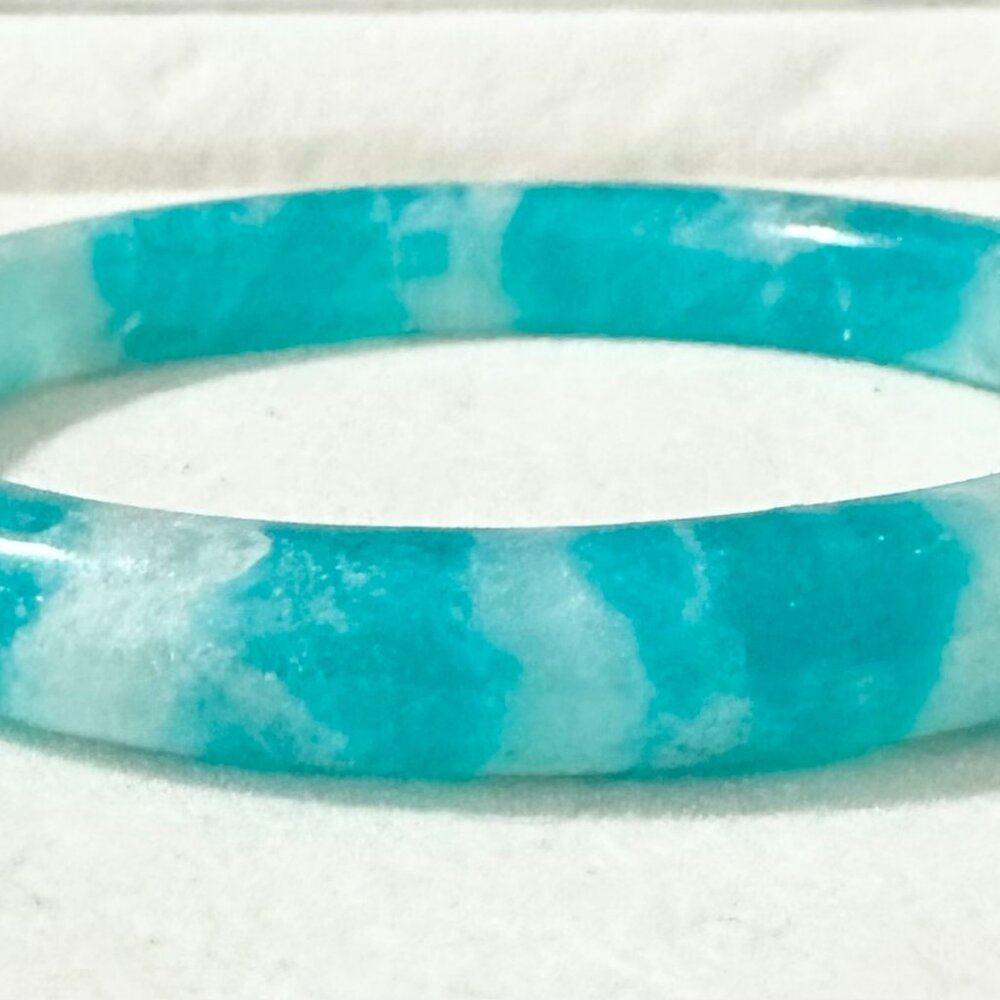 Blue Jade Bangle - Picture 3 of 7